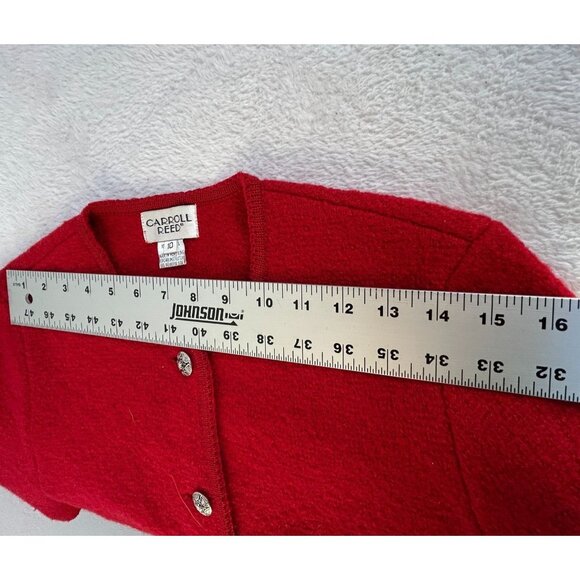 Vintage Carroll Reed Boiled Wool Sweater Size 10 Button Up Jacket Cardigan Red - Picture 6 of 9